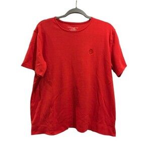 Women's XL T-shirt Mountain Lake Short Sleeve Round Neck Red